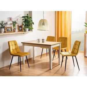 Stół adam dąb lancelot / biały mat 120x68