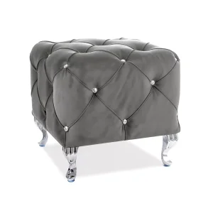 Puf hestia k velvet szary bluvel 14/ srebrny