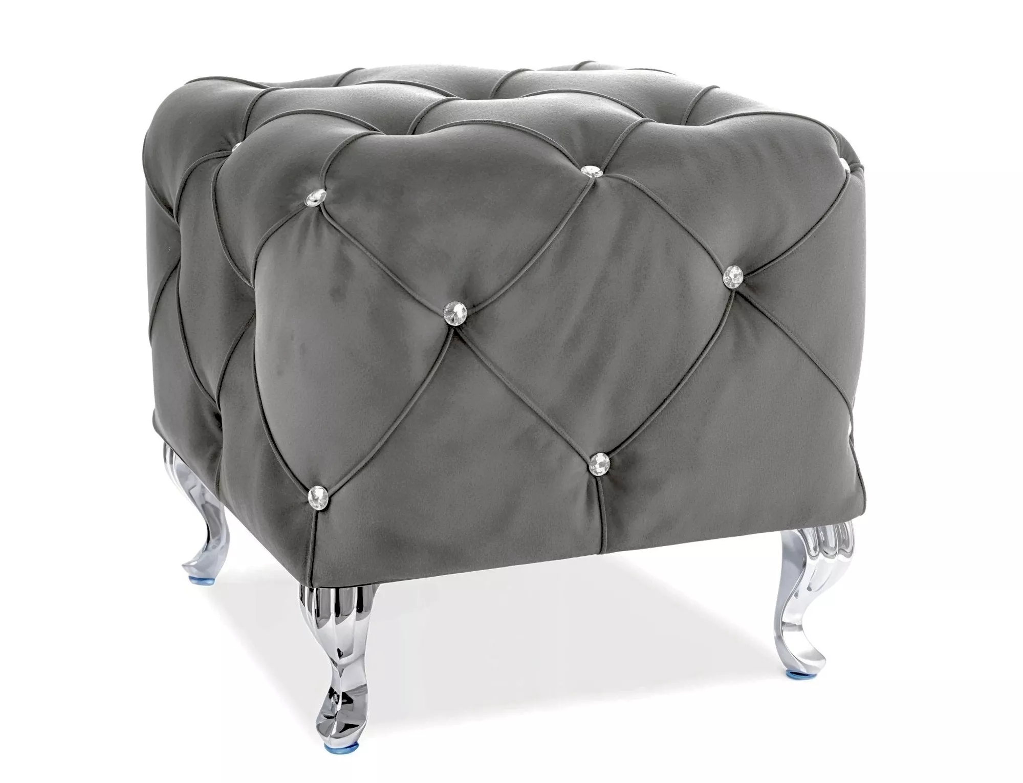 Puf hestia k velvet szary bluvel 14/ srebrny