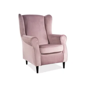 Fotel baron velvet róż antyczny bluvel 52 / wenge
