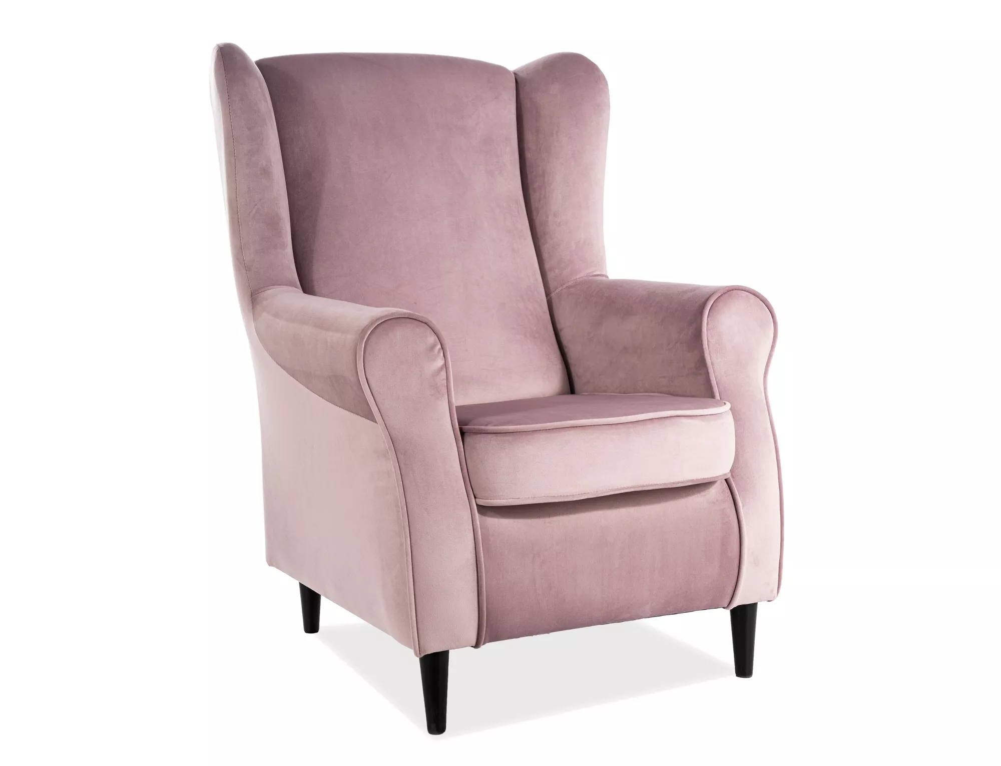 Fotel baron velvet róż antyczny bluvel 52 / wenge