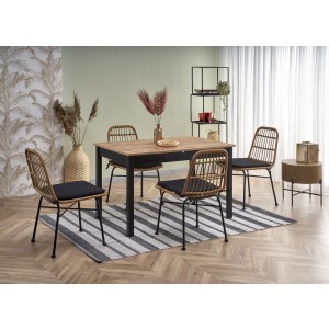 GREG stół rozkładany kolor dąb wotan/czarny