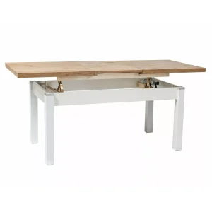 ławostół kleopatra dąb lancelot / biały półmat 124(164)x64x58(68)