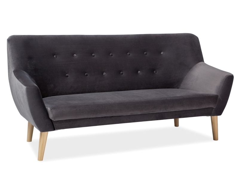 Sofa nordic 3 velvet kolor szary tapicerka bluvel 14 / buk