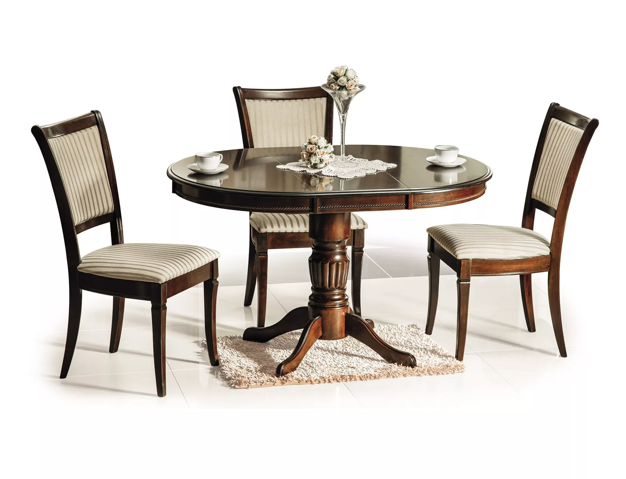 Stół margo ciemny orzech 90(125)x90