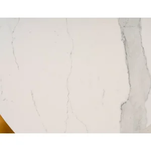 Stół armani ceramic biały efekt marmuru/ czarny mat 160(220)x90