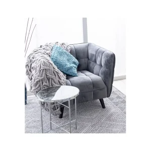 Fotel castello 1 velvet szary bluvel 14 / wenge