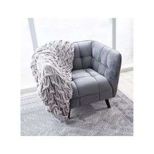 Fotel castello 1 velvet szary bluvel 14 / wenge