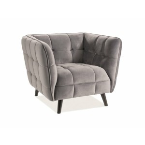 Fotel castello 1 velvet szary bluvel 14 / wenge