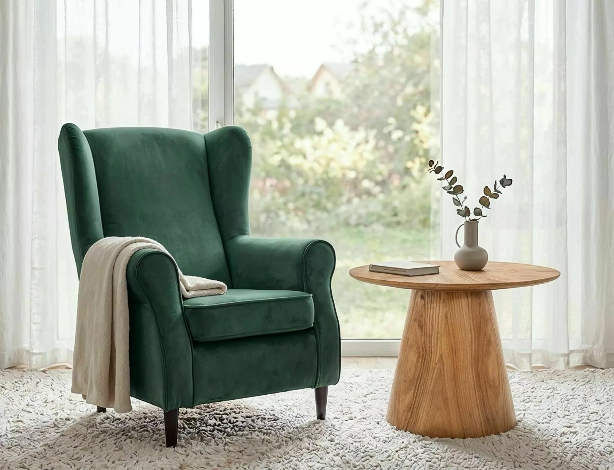 Fotel baron velvet zielony bluvel 78 / wenge