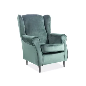 Fotel baron velvet zielony bluvel 78 / wenge