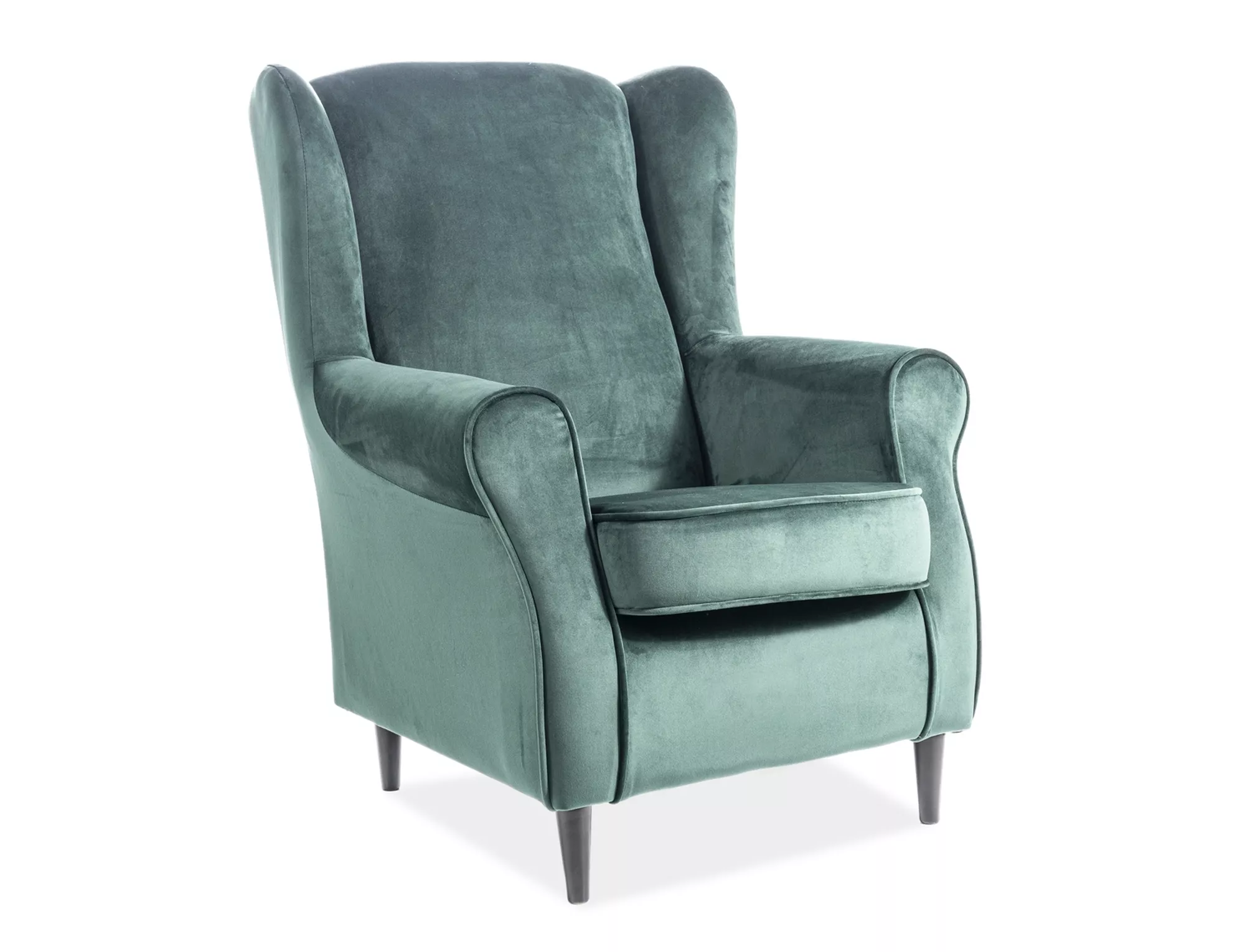 Fotel baron velvet zielony bluvel 78 / wenge