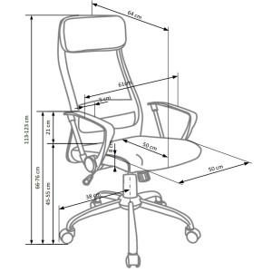 ZOOM fotel pracowniczy tkanina popielaty