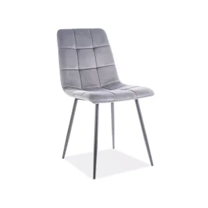 Krzesło mila velvet czarny stelaż/szary bluvel 14