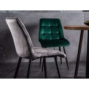 Krzesło chic velvet czarny stelaż/szary bluvel14