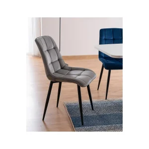 Krzesło chic velvet czarny stelaż/szary bluvel14