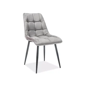 Krzesło chic velvet czarny stelaż/szary bluvel14