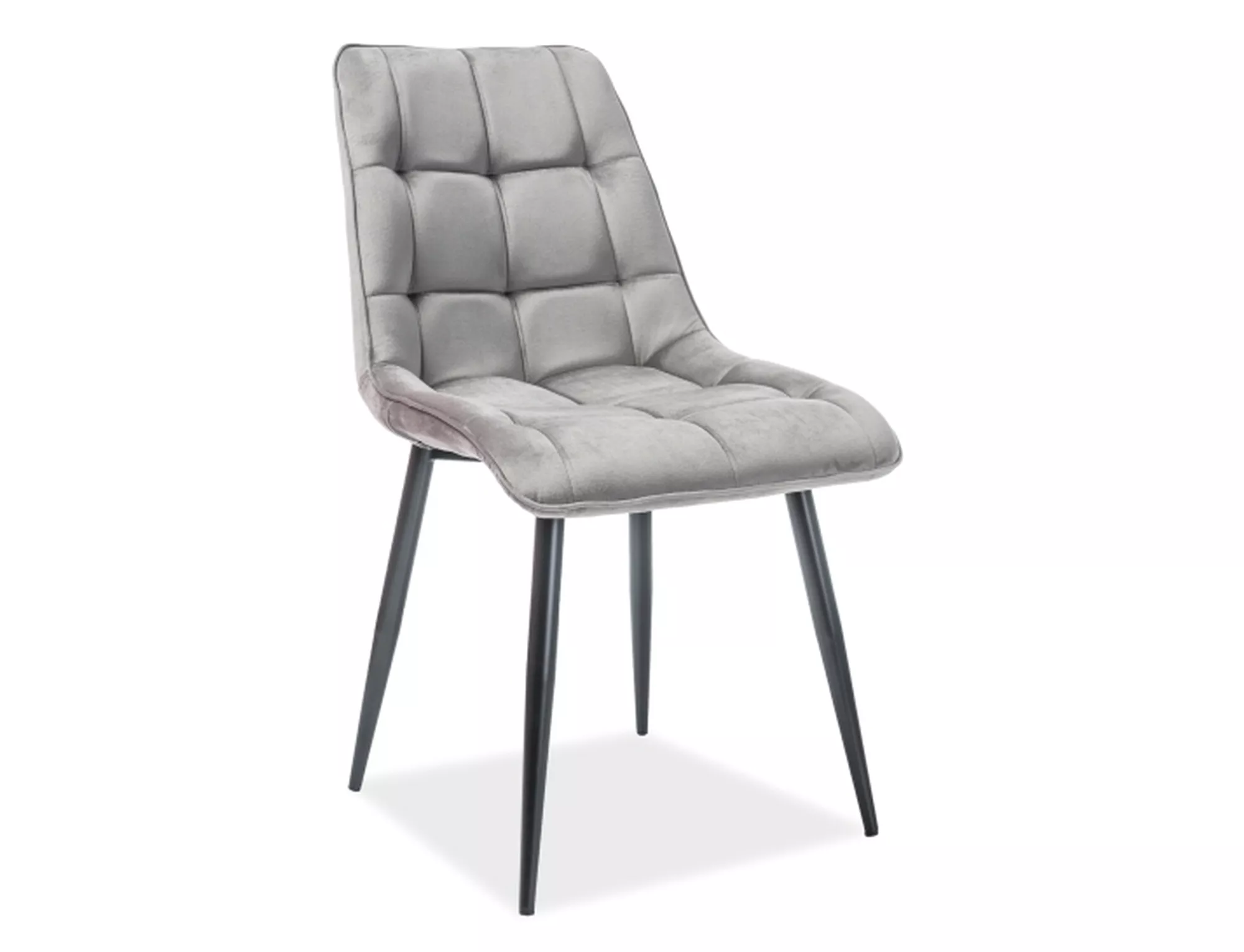 Krzesło chic velvet czarny stelaż/szary bluvel14