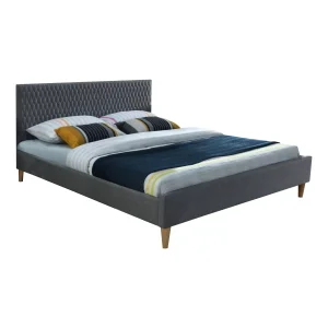 łóżko azurro velvet 160x200 kolor szary/dąb tapicerka bluvel 14