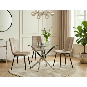 Stół agis transparentny/chrom 90x90