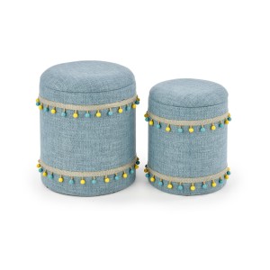 GRADO zestaw 2 puf, jasny niebieski