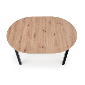 RINGO stół kolor blat dąb artisan, nogi - czarny (102-142x102x76 cm)