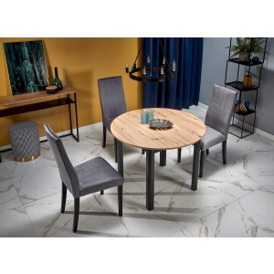 RINGO stół kolor blat dąb artisan, nogi - czarny (102-142x102x76 cm)