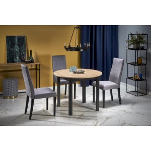 RINGO stół kolor blat dąb artisan, nogi - czarny (102-142x102x76 cm)