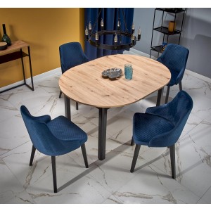 RINGO stół kolor blat dąb artisan, nogi - czarny (102-142x102x76 cm)