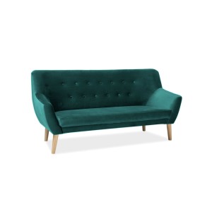 Sofa nordic 3 velvet kolor zielony tapicerka bluvel 78 / buk