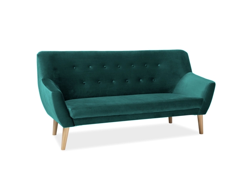 Sofa nordic 3 velvet kolor zielony tapicerka bluvel 78 / buk