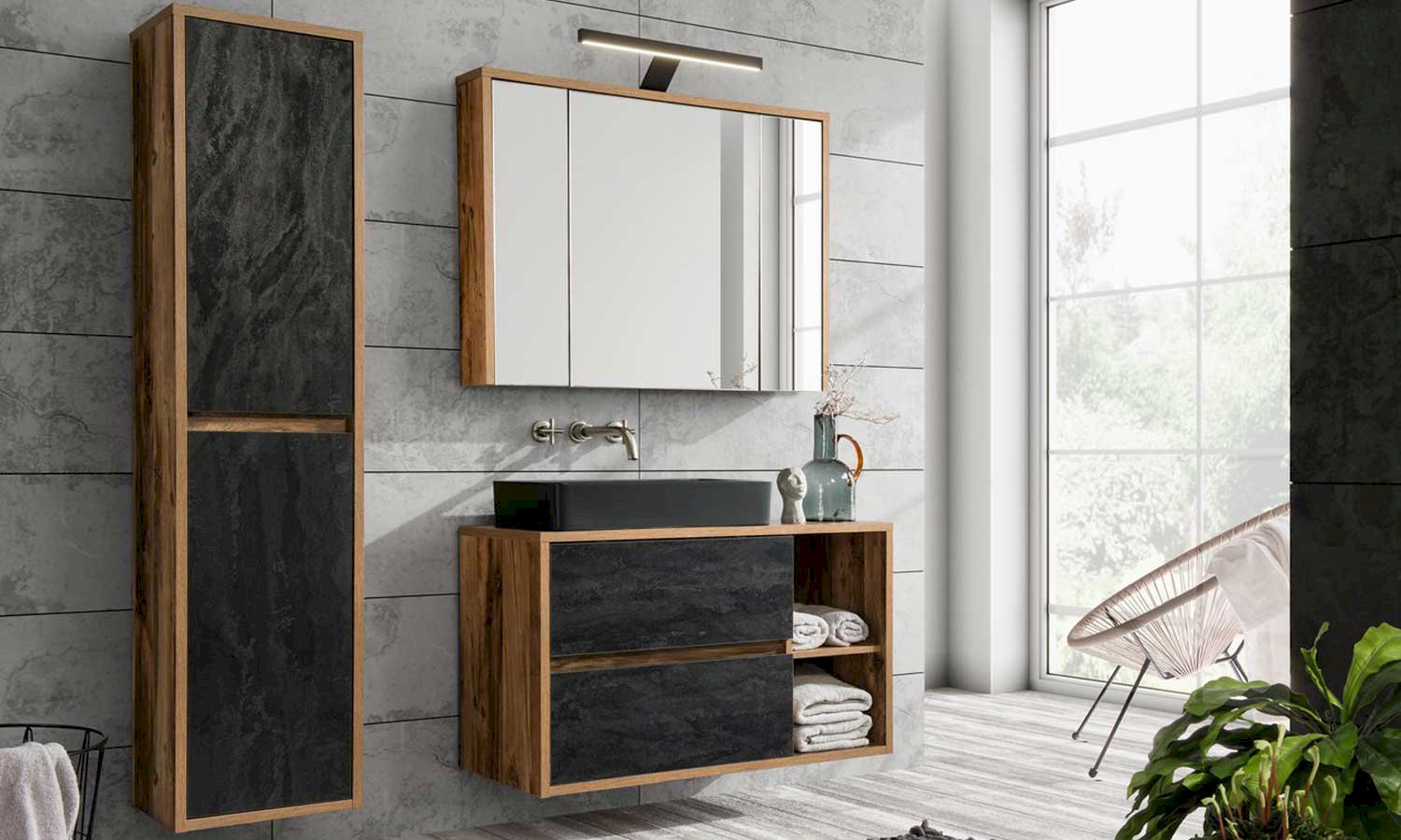 Szafka wysoka Hampton Concrete 801