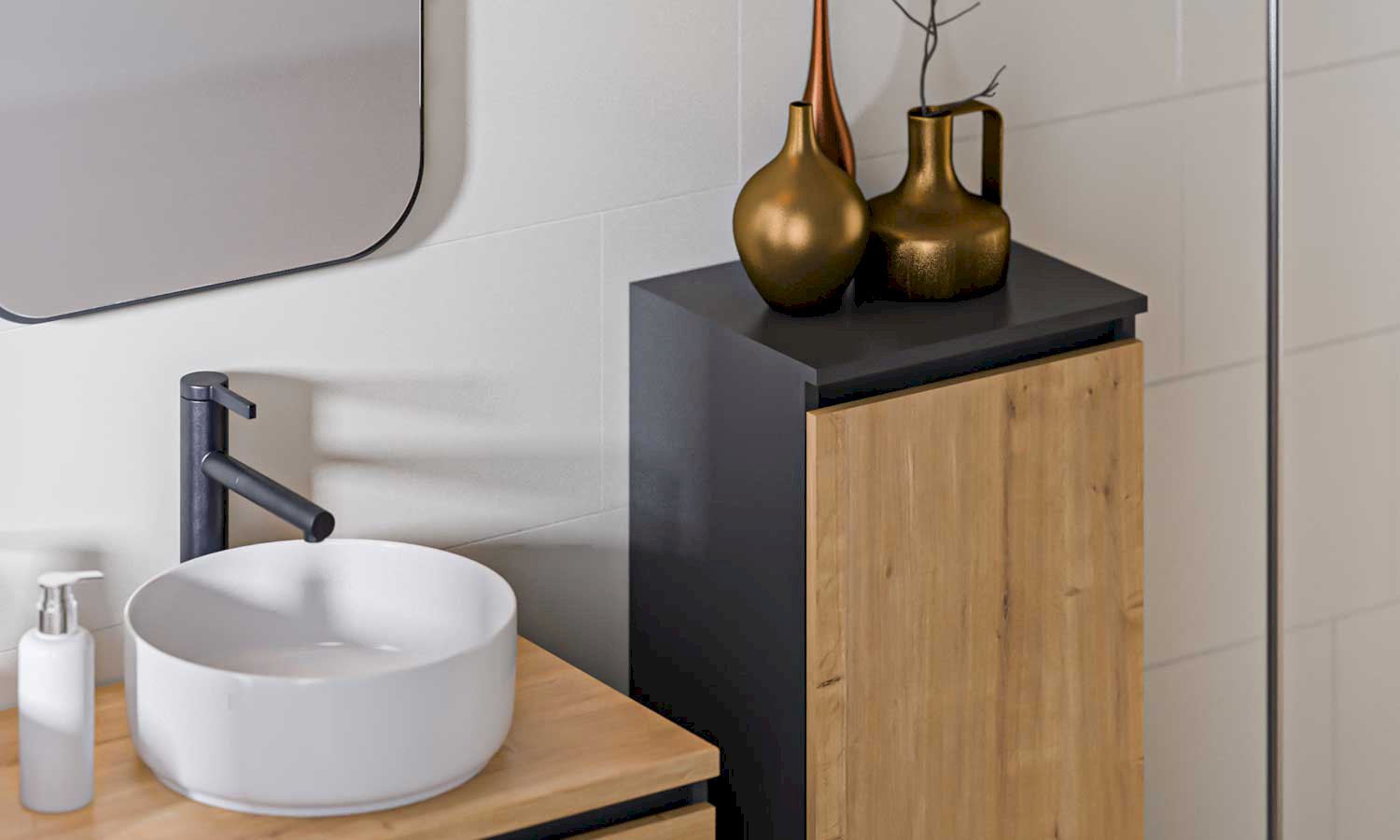 Szafka z lustrem 3D Monako Grey