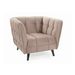 Fotel castello 1 velvet beżowy bluvel 28 / wenge