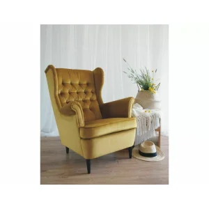 Fotel harry velvet curry bluvel 68 / wenge