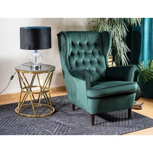 Fotel harry velvet zielony bluvel 78 / wenge