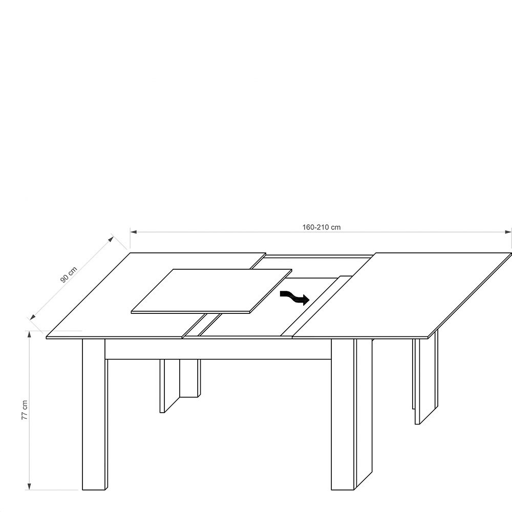 Stół Rozkładany 160/210 Gress