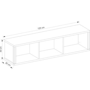 Ayson Regał Otwarty Wiszący 125