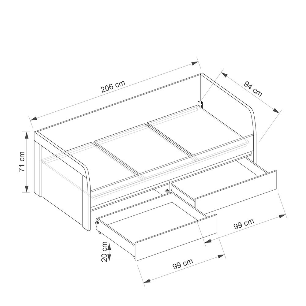 Ayson Łóżko 2s/90