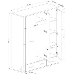 Gress Szafa z Lustrem 3d3s