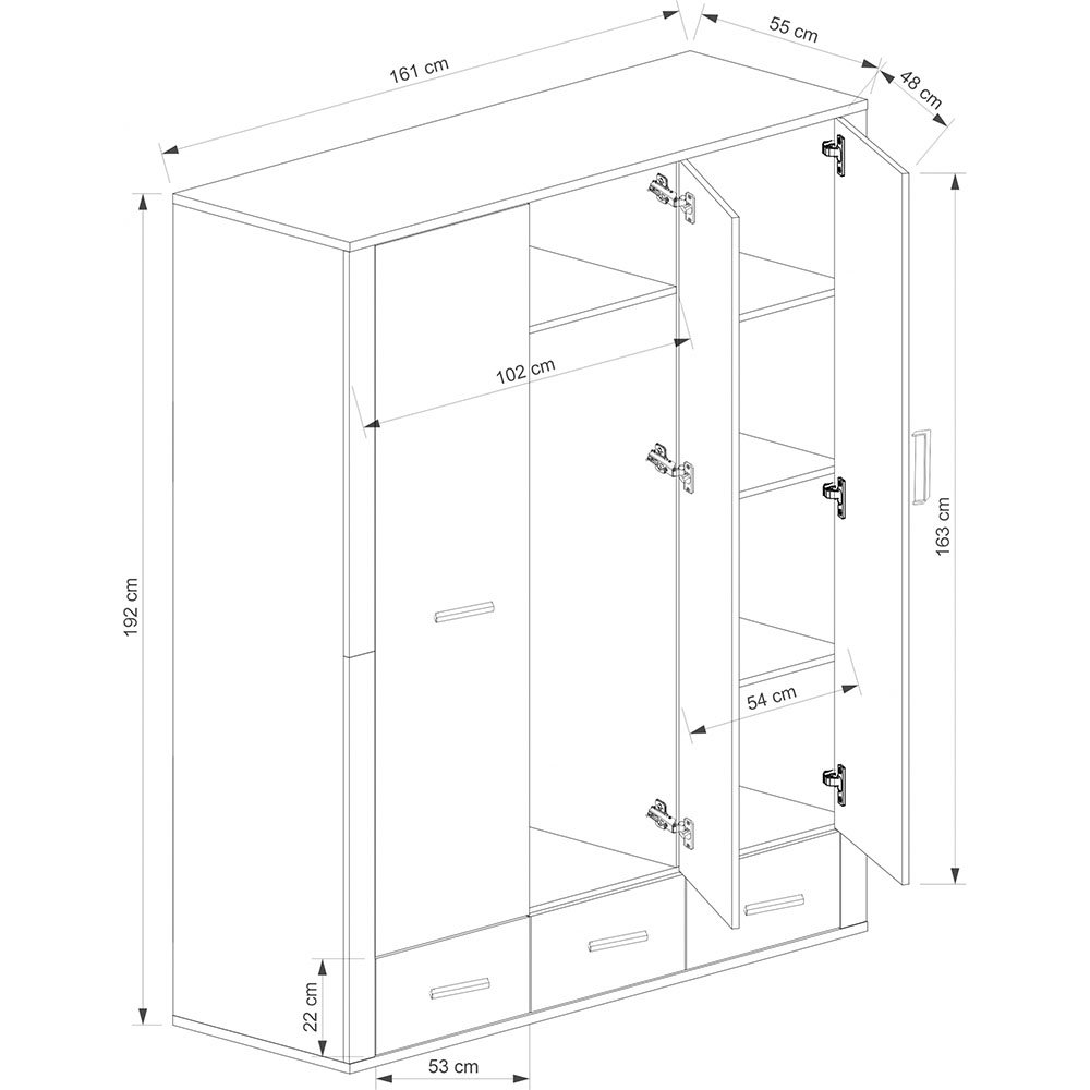 Gress Szafa z Lustrem 3d3s