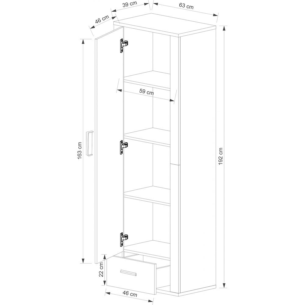 Gress Regał 1d1s L/P