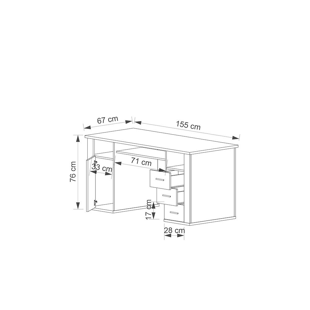 Gress Biurko 1d3s/150