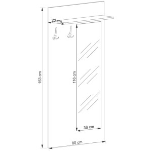 Tips Wieszak z Lustrem