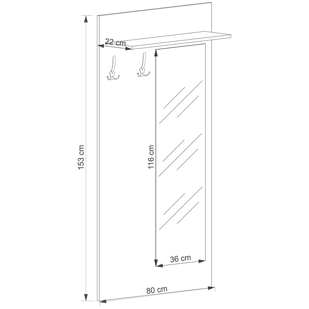 Tips Wieszak z Lustrem