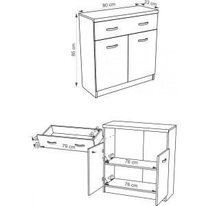 Top Mixi Komoda 2d1s/80