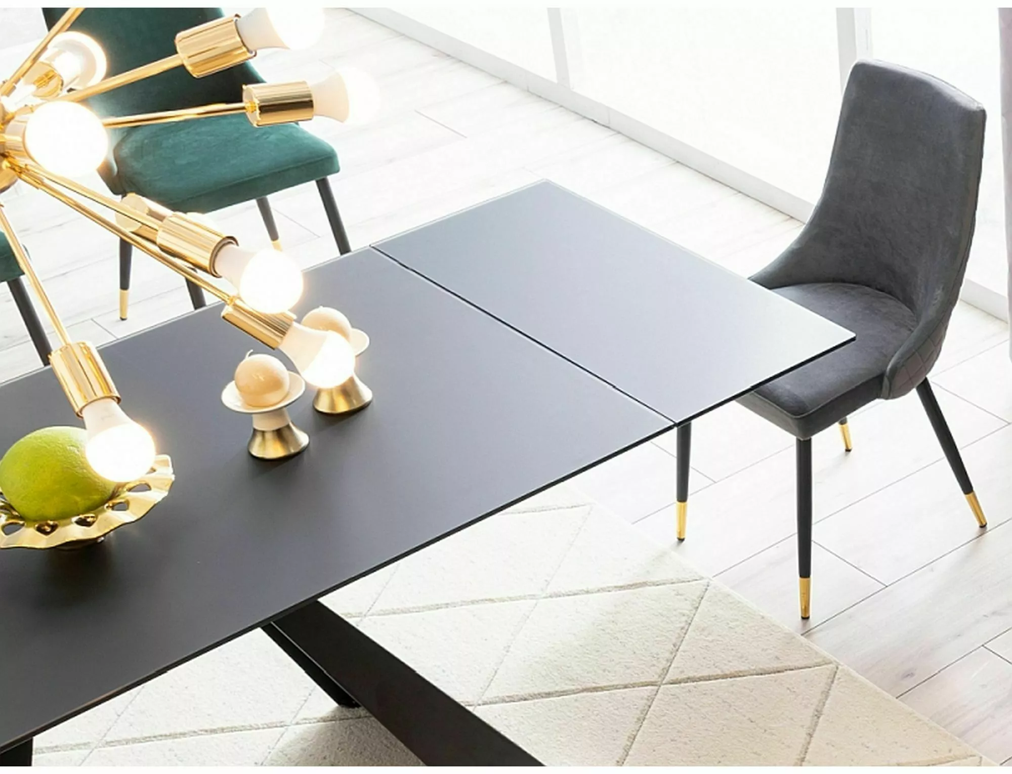 Stół salvadore czarny mat 160(240)x90