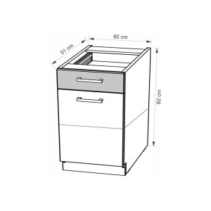 Szafka kuchenna Infinity 5D z szufladą