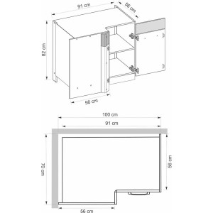 Szafka kuchenna Infinity 14D narożna