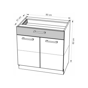 Szafka kuchenna Glamour 6D z szufladą